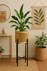 Orra Rattan Plant Pot with Stand